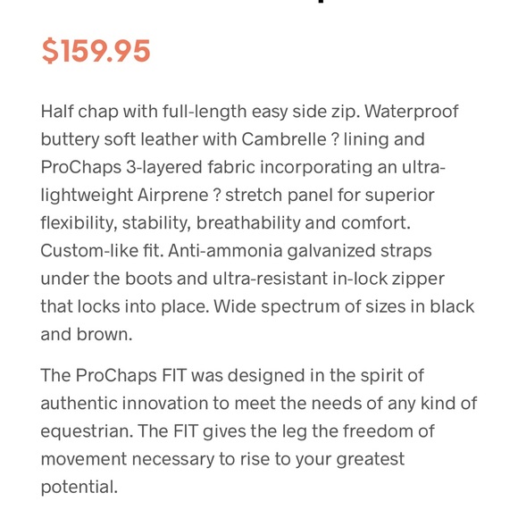 Pro-chaps The FIT – Half Chap in black NWT size x-small - Picture 3 of 6